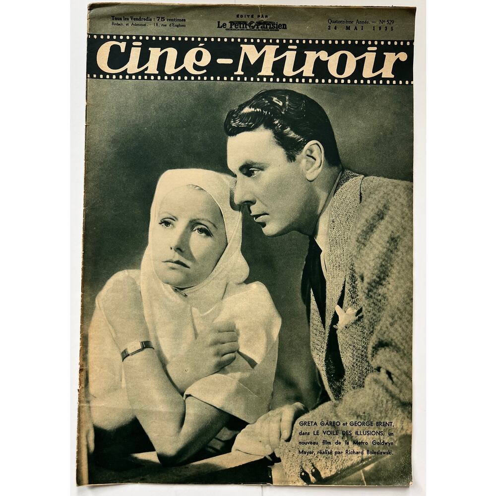 RARE 1935 French Greta Garbo Magazine Cine Miroir Grand Hotel Metropolis